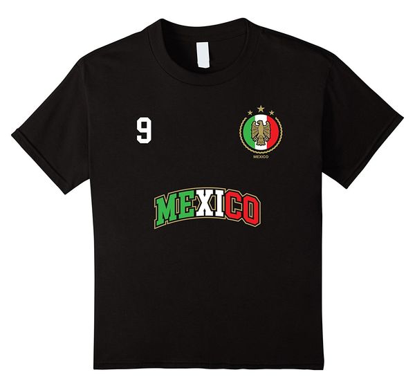 

men 2019 brand clothing tees male designing t shirt mexico shirt number 9 + back soccerer team futbol mexican flag t shirt