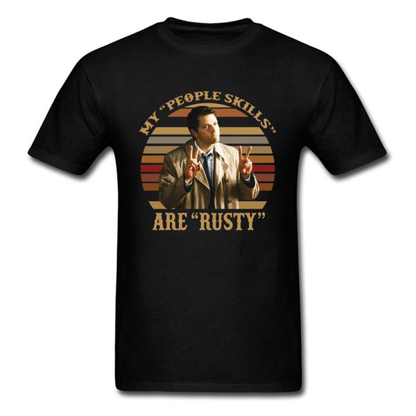 

men tees summer classic t-shirts 100% cotton custom t shirt my people skills are rusty funny friends tv tshirt yeah