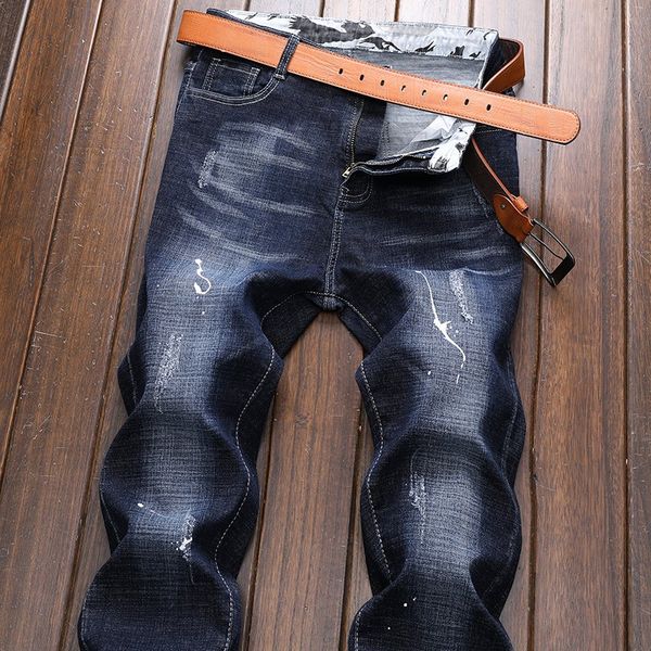 

2020 new arrival fashion autumn spring men fashion jeans tide full length casual mens plus size 2829-32 33 34 36 38, Blue