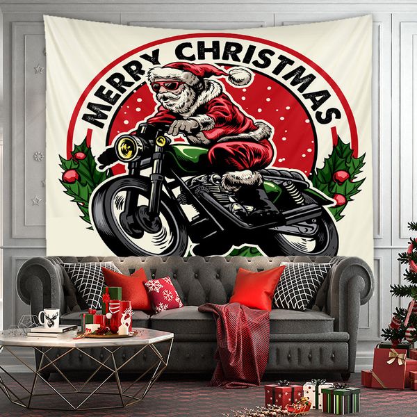 

tapestries santa claus gift soft thick tapestry senior art waterproof cloth flag banner wall carpet christmas decor d