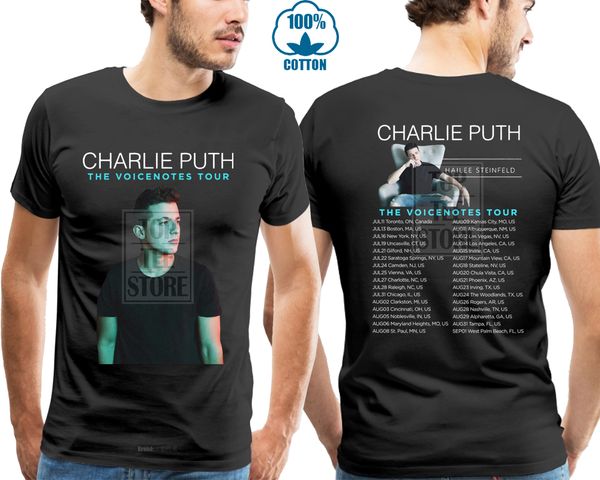 

charlie puth concert 2018 t shirt black size s to 4xl 029485