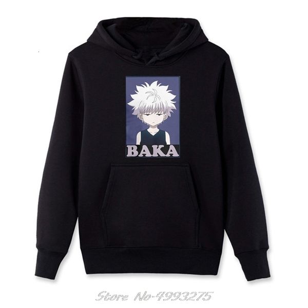 

x hunter hoodies killua zoldyck baka comic classic anime japan cotton fleece zipper sweatshirts men jacket, Black