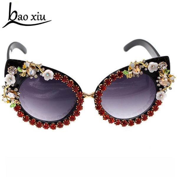 

sunglasses oversized diamond women designer retro vintage baroque crystal rhinestone flower beach party, White;black