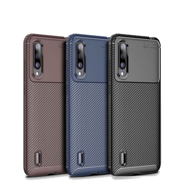 

tpu phone cover carbon fiber shockproof phone case frosted concise mobile phone protective back cover for xiaomi cc9
