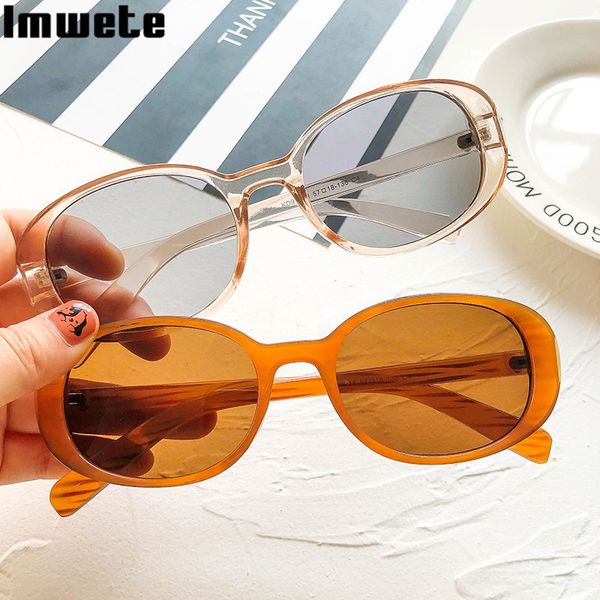 

imwrite 2020 oval sun eyewear street shooting men shade glasses trend leisure multicolor women sunglasses, White;black