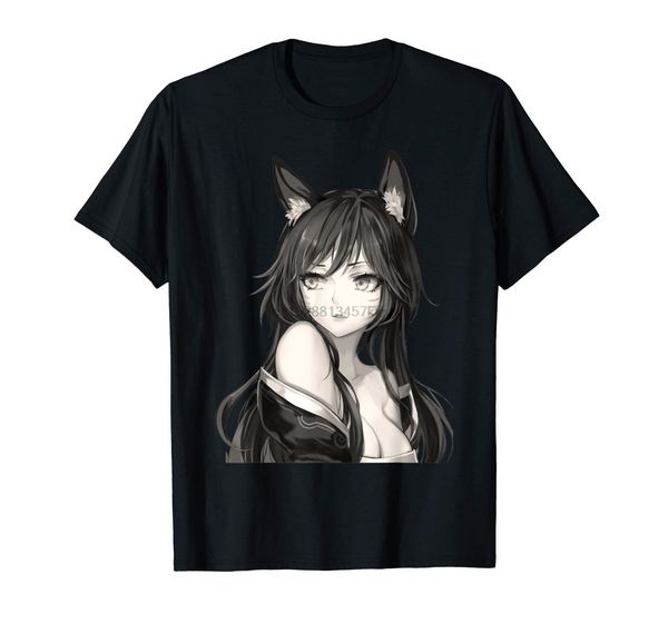 

аниме эстетическая девушки японская foxy sexy eyes cat ears weaboo t-shirt