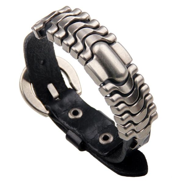 

europe and the us blast selling creativity bully real cowhide men women stainless steel bracelet optional leather bracelet, Golden;silver