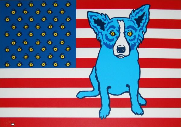 

blue dog red white and blues home decoration handpainted &hd print oil painting on canvas wall art canvas pictures 200914