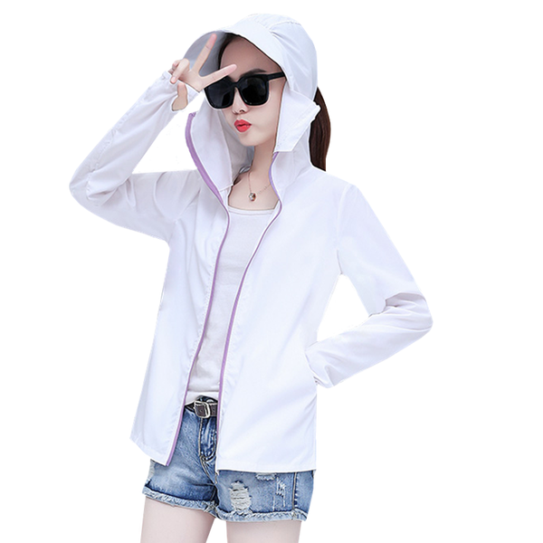 

plus size women jacket sun protection clothing 2020 summer new thin hooded coat wild breathable outerwear women jacket 3xl d3496, Black;brown