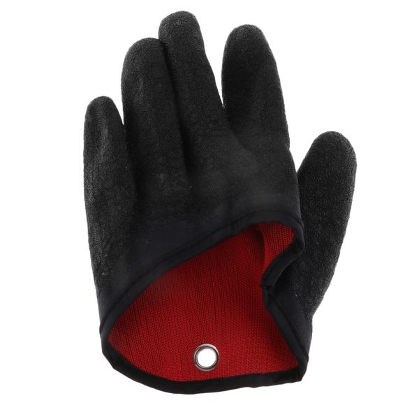 

polyester fiber anti-slip glove breathable and lightweight puncture resistant fishing hunting glove, Black