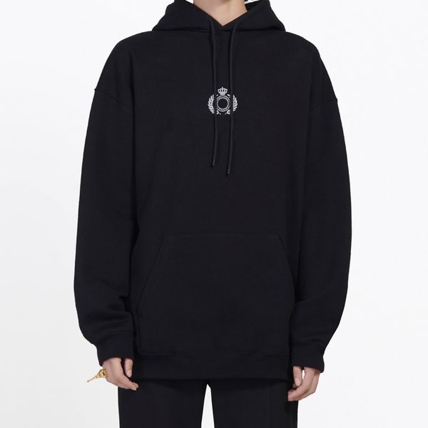 

19FW Classic Crown Wheat Ears Printed Hooded Sweatshirt Men Women Street Pullover Hoodies Autumn Winter Hooded Sweater Outwear HFYMWY283