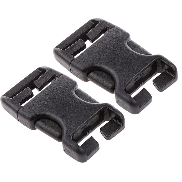 

2pcs black nylon plastic side release buckle backpack webbing buckle 20 25mm