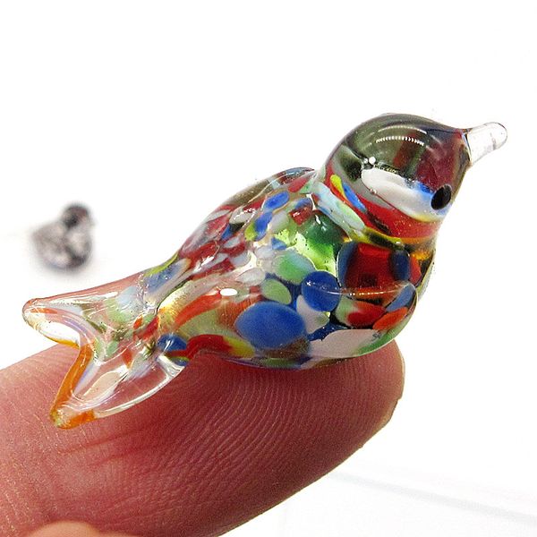 

factory custom handmade colorful mini glass bird figurine easter cartoon animal japan-style home garden decor accessories statue