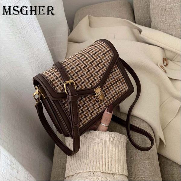 

msgher solid color pu leather crossbody bags for women 2020 chain shoulder messenger bag female travel lock handbags