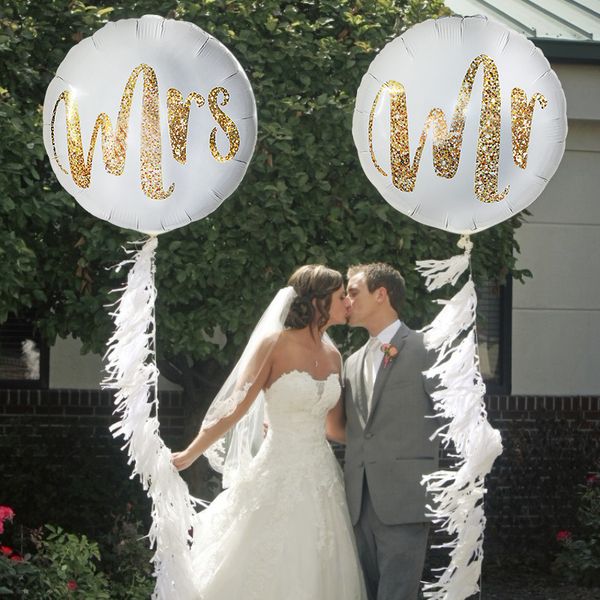 

party decoration 2/3/5pcs 18inch love mr mrs balloon heart foil helium ballon inflatable air globos for wedding bride to be decor