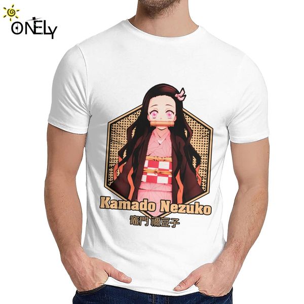 

leisure man t shirt kamado nezuko kimetsu no yaiba nice cotton picture custom round collar cartoon design tee shirt