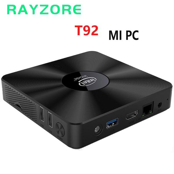 T92 Mini PC Windows 10 4GB RAM 64GB ROM Intel Z8350 Bluetooth 5G WiFi 1000Mbps Taşınabilir Masaüstü Windows10 PC Mini TV