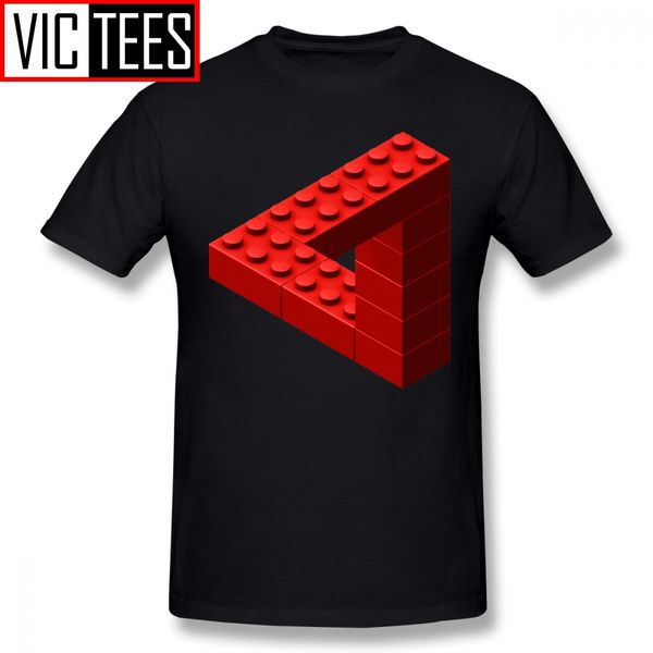 

mens escher t shirts escher toy bricks red t-shirt cute tee shirt graphic men fashion 100% cotton tshirt