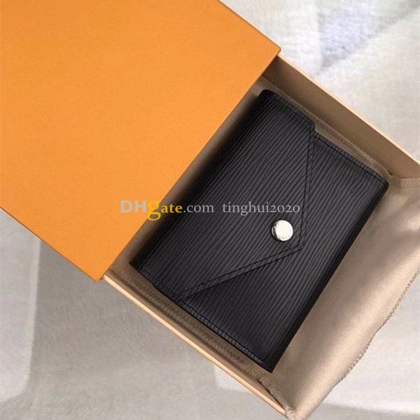 

2020new designer fashion/casual victorine wallet m62173 water ripple buckle wallet box packaging inventory ing, Red;black