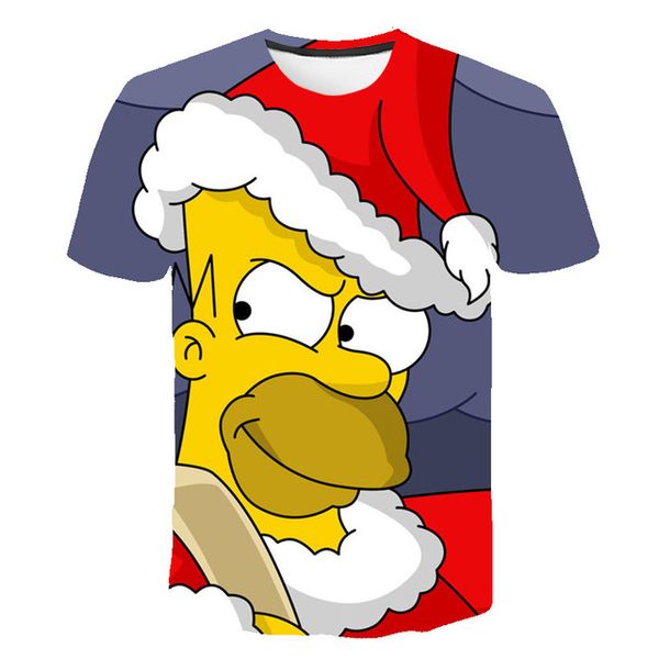 

autumn and winter merry christmas new 3d simpson cartoon anime wild sports slim 3d print shirts funny graphic comics men clothing