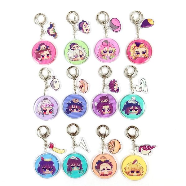 

anime cartoon demon slayer key chain keyring kamado tanjirou kamado nezuko agatsuma zenitsu y148, Silver