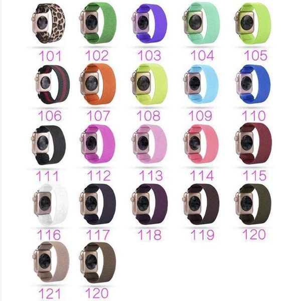 

colorful elastic nylon watch band leopard/ soild color watch band 38/40mm,42/44mm for iwatch 5/4/3/2/1
