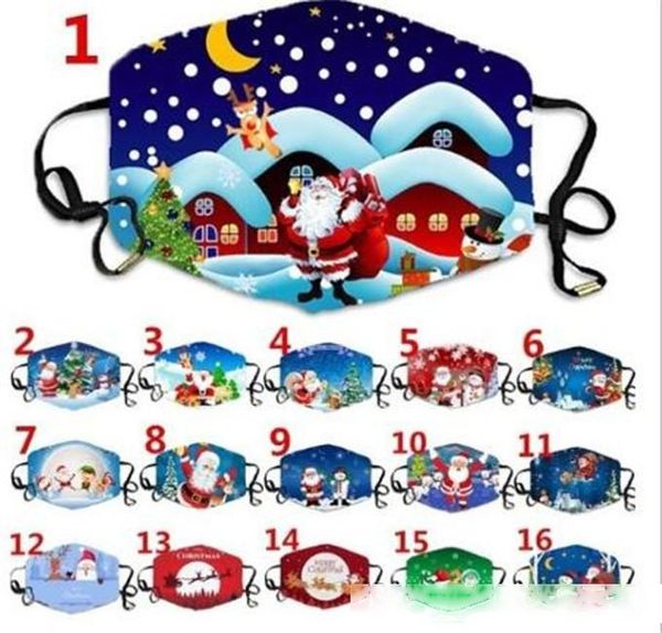 

2021 new christmas seller face masks christmas print dust proof washable reusable breathable outdoor fashion cotton masks by dhl