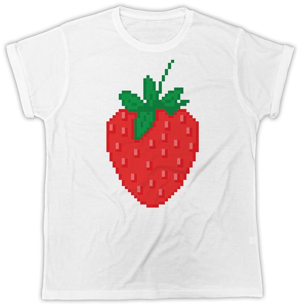 

pixel strawberry funny cool ideal gift present fashion mens tshirt hip-hop tee shirt