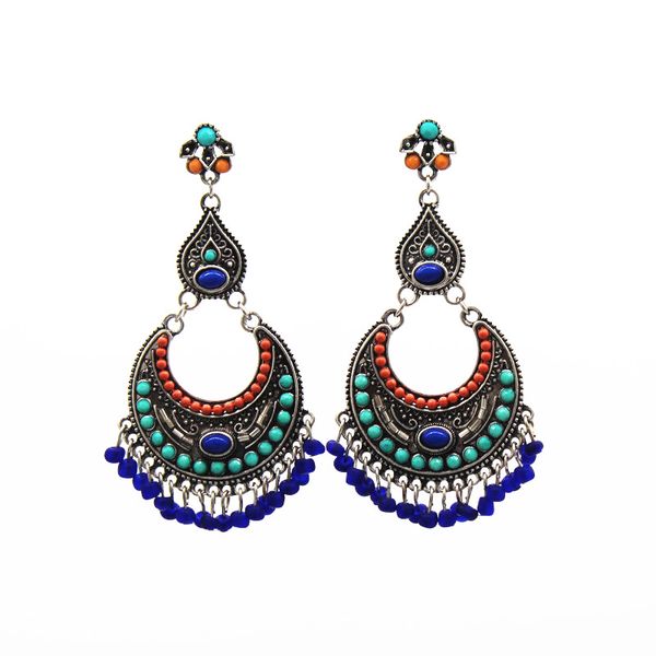 

stud european and american folk style earrings bohemian retro, Golden;silver