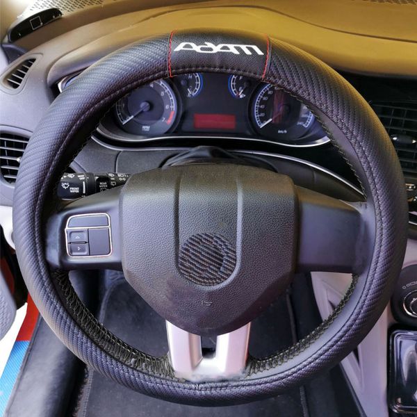 

for adam 38cm car carbon fiber leather steering wheel covers cap steering wheel cover auto car interior accessories