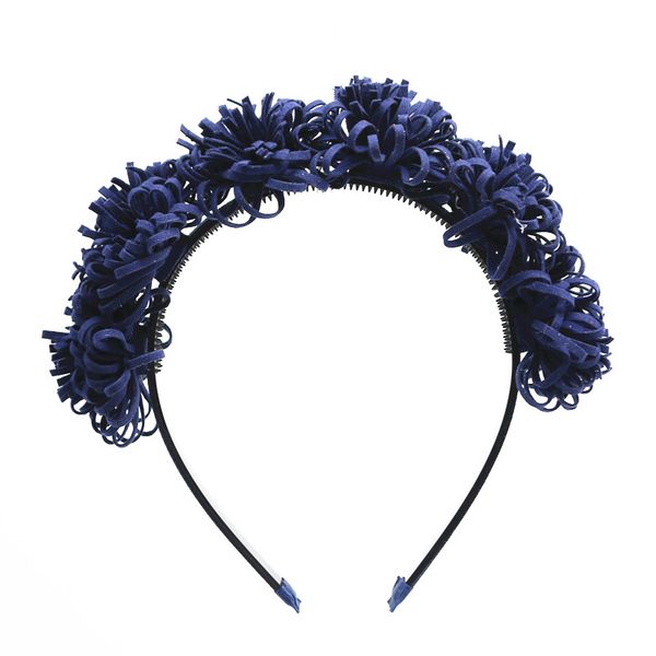 

wholesale 2020 new winter style fashion charming suede flower full head headband assorted colors girls fashion hairband, Slivery;white
