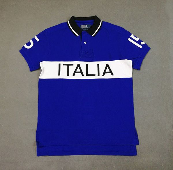 Herren-Poloshirts Designer-Poloshirts passen in die Größe italienischer, hochwertiger ITALIA-Herren-Kurzarm-T-Shirts aus 100 % reiner Baumwolle mit Sticktechnologie aus Baumwolle, ca