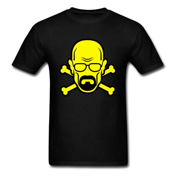 

golden heisenberg skull t shirt fitted round neck birthday tshirt pure cotton men t-shirts printed shirt ing