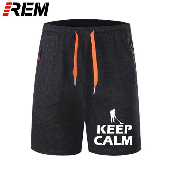 

keep calm metal detect detector funny men brand clothes casual fashion short sleeve men's panties short pants