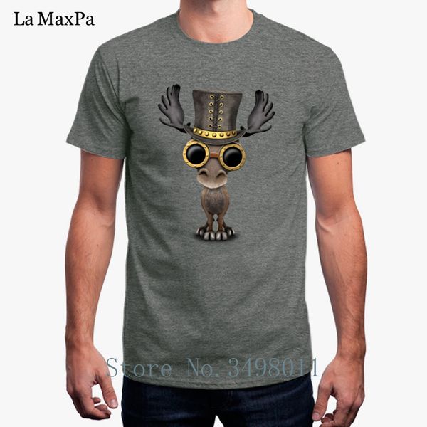 

funny casual t shirt steampunk baby moose men's tshirt clothes o-neck summer short sleeve t-shirt man s-3xl hiphop