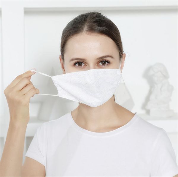 

fashion face mask designer face masks women lace double-layer breathable thin cotton cloth mask female dustproof ear-mounted facemask