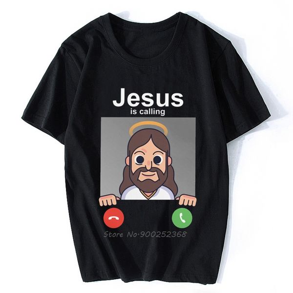 

christianity church faith t-shirt men short sleeved god believer gift funny christian jesus is calling t shirt casual cotton tee