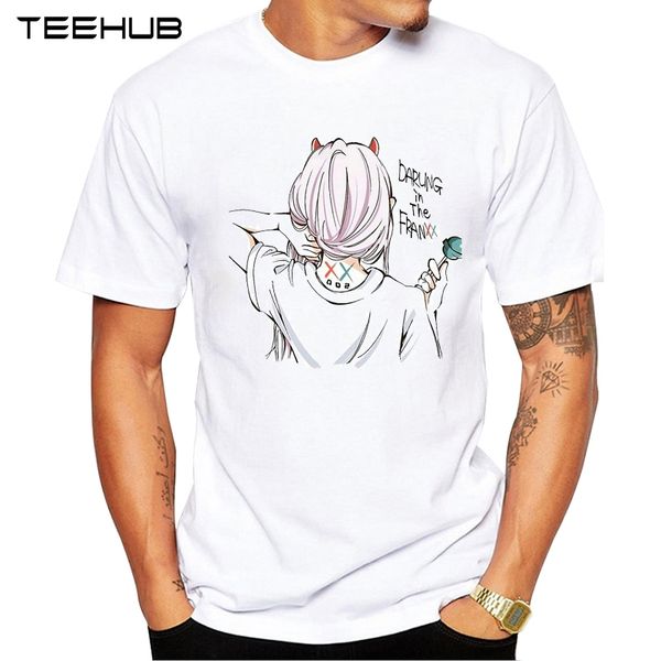 

teehub мужская новая мода darling in the franxx дизайн с коротким рукавом футболка прохладный printed tops hipster футболках