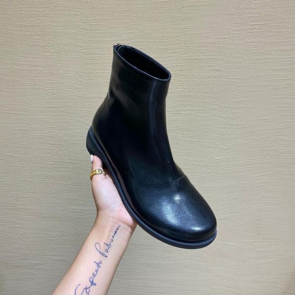 

zipper rock shoes woman women's rubber boots round toe booties ladies boots-women luxury designer rain 2020 stockings med, Black