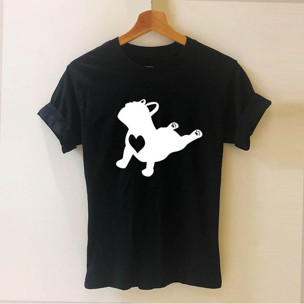 

французский бульдог поза pet животных летний стиль cooler тенниска хлопка с коротким рукавом смешная женщина tshirt тройники женщины тенниск