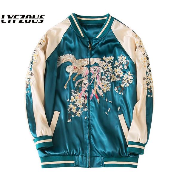 

women's jackets yokosuka phoenix embroidery women 2021 basic jacket thin windbreaker outwear bomber female baseball men coat, Black;brown