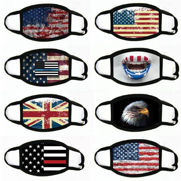 

reusable face mask 2020 american election supplies fashion trend dust proof breathable washable face mask usa flag masks cycling masks#707, Black