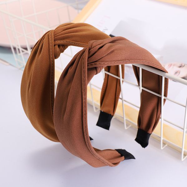 

hair accessories solid color cloth cross hairband twisted headband turban for women lady wide hoop bezel bands