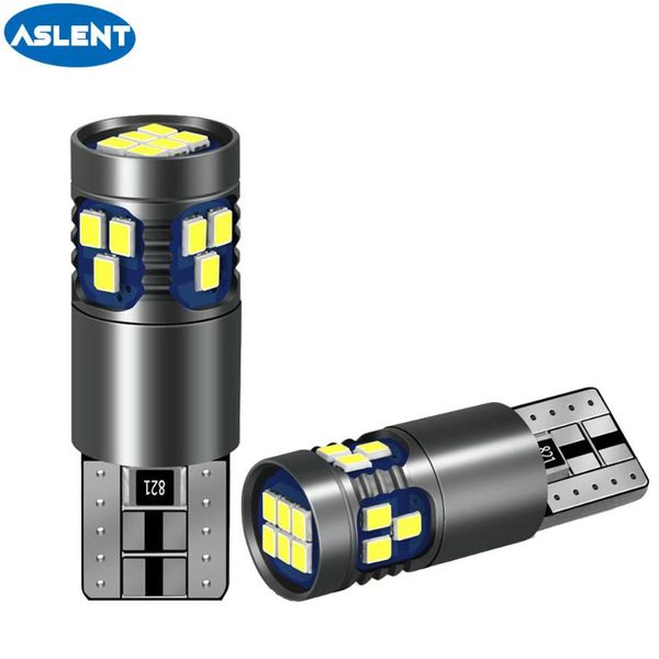 

aslent 2pcs t10 w5w car led turn signal bulb canbus auto interior dome reading light wedge side parking reverse brake lamp 12v