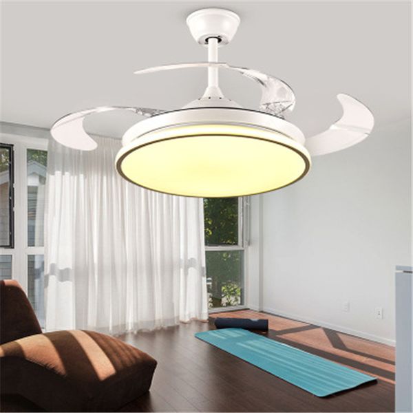 

electric fans 36/42 inch invisible fan light restaurant living room led remote bedroom study villa el modern minimalist ceiling