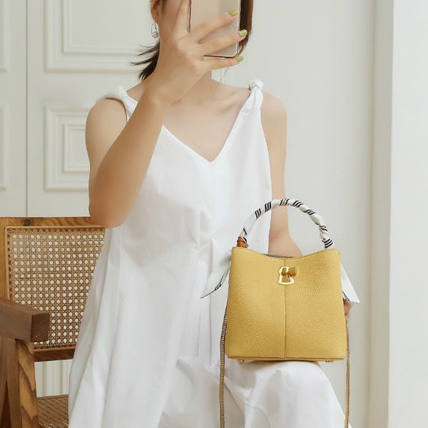 

luxury handbags women bags designer fashion bag chain women's bag new 2020 ladies bucket leather shoulder slung handbag