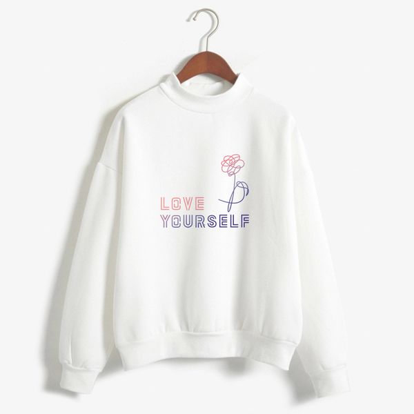 

kpop women sweatshirt hip-hop bangtan boys clothes love yourself sweatshirt pullover hooded cute harajuku fashion hoodies, Black