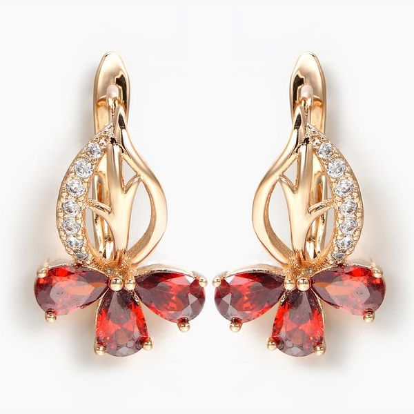 

hanreshe earrings design vintage jewelry simple small red crystal round cute stud earrings women party gift gold flower earring, Golden;silver