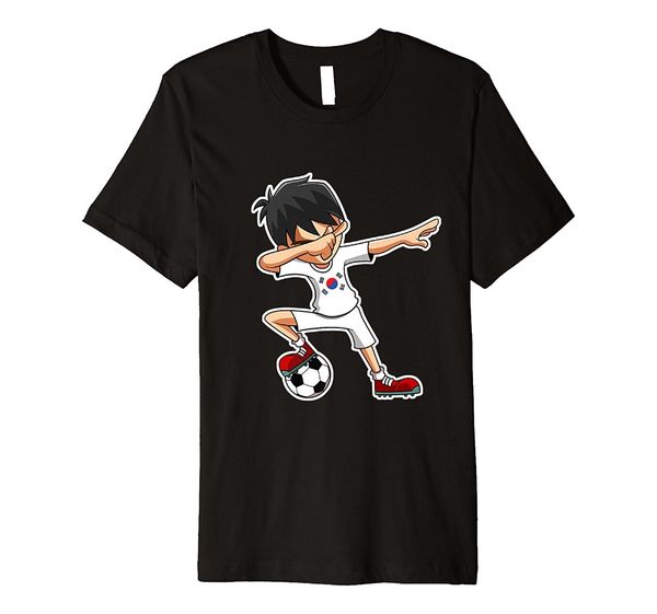

2019 new fashion casual novelty o-neck dabbing soccerer boy jersey shirt, south korea flag footballer tee funny cotton tee