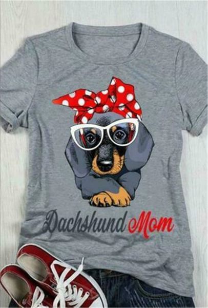 

dachshund mom ladies t-shirt sport grey cotton s-3xl new funny tee shirt